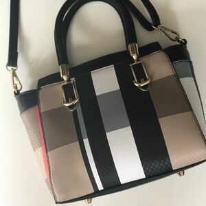 Stylish Black and Tan Satchel